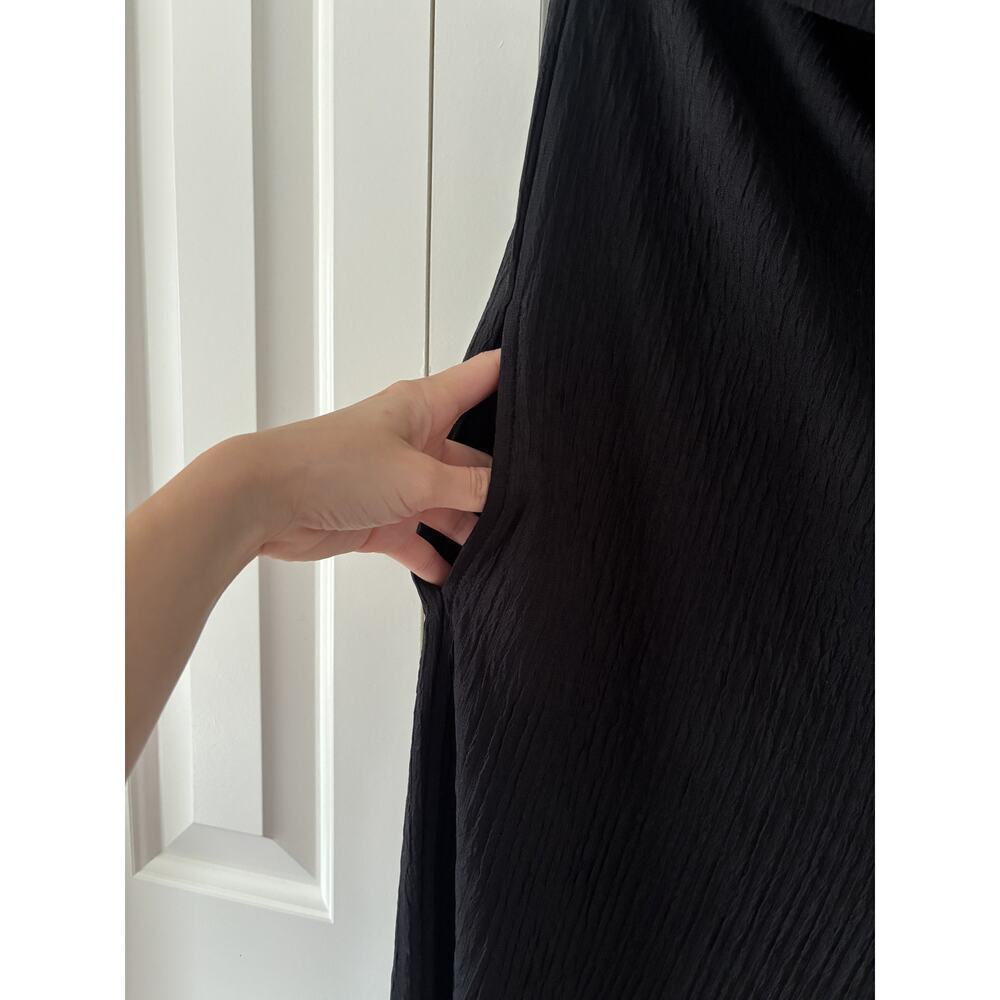 Black Halter Neck Crinkle Jumpsuit XXL - Picture 3 of 8